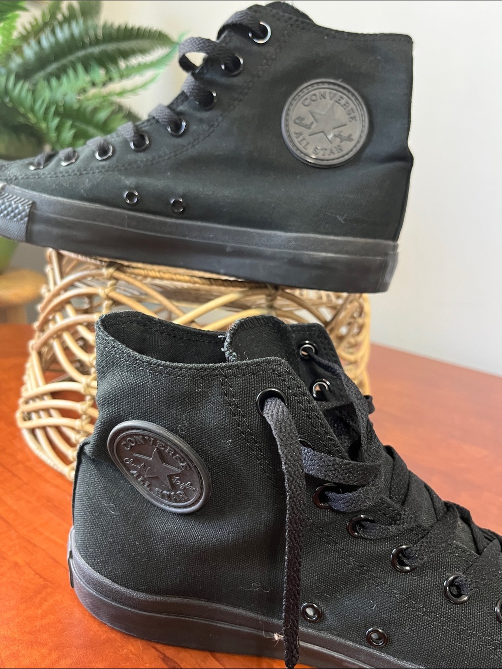 Converse All Star High Top Monochrome Sneakers Black - Picture 11 of 12
